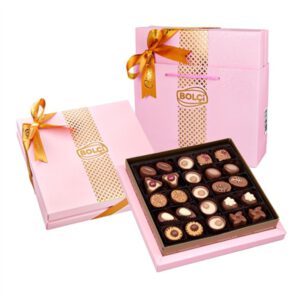 BOLCI.בונב שוקלד פרלינים בצבע ורוד 290 ג 12\1