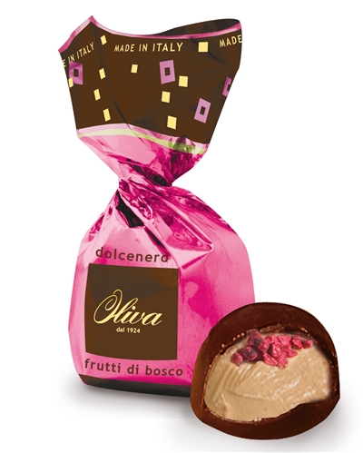 OLIVA DOLC001 פרליני שוקולד חלב במילוי פטל 1ק'ג 6\1
