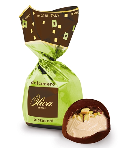 OLIVA DOLC006 פרליני שוקולד מריר עם קרם פיסטוק חלבי 1ק'ג 6\1