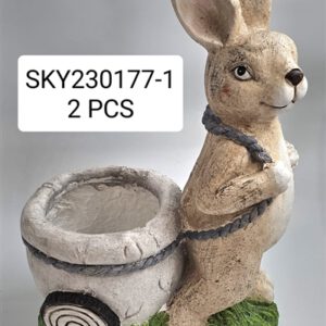 בולוס. קרמיקה שפן עומד עם כערה בצורת עגלה 30*17*40 ס"מ 2\50