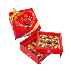 BOLCI. בונב מתנה  216ג סרט במילוי שוקלד לב פרלינים 6\1