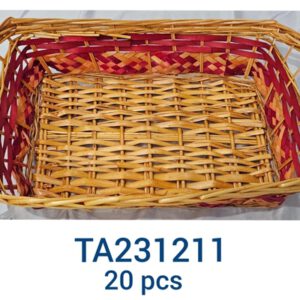 בולוס סלסלה מלבנית אדום חום עם ידיות 55*36*11 ס"מ 20\1