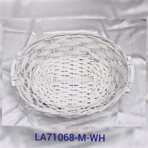 בולוס. סלסלה קש אובלית לבנה גודל 12*37*49 30\1