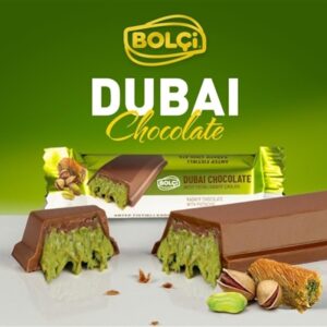 BOLCI.שוקלד חלב דובאי פיסטוק קדאיף חטיף 30 ג 24\4\1