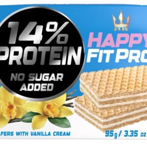 FLIS.וופל במילוי קרם וניל מועשר חלבון ללא תוספת סוכר 95ג 24\1