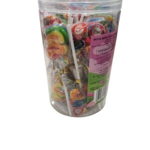 LOLLIPOP.סוכריות על מקל מסולסלות בצילנדר 24 יחי 12\1