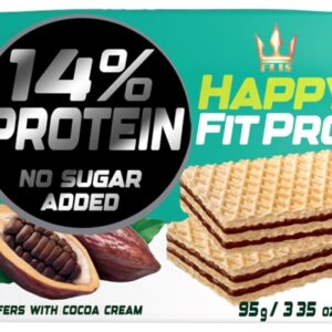 FLIS.וופל במילוי קרם קקאו מועשר חלבון ללא תוספת סוכר 95ג 24\1