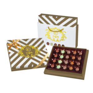 BOLCI.בונב פסים זהב ו לבן פרלינים 270 גרם 8\1