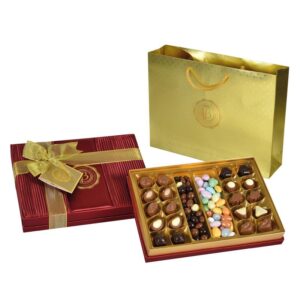 BOLCI.בונב שוקלד פרלינים עור סאטן בורדו 500 גרם 6\1