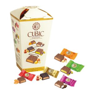 BOLCI.מארז קוביה מבחר שוקלד פרלינים 120ג 8\1