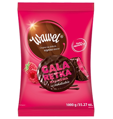 WAWEL.שוקלד מריר במילוי קרם פטל1 ק"ג 41