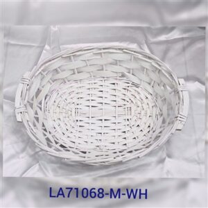 בולוס. סלסלה קש אובלית לבנה גודל 12*37*49 30\1