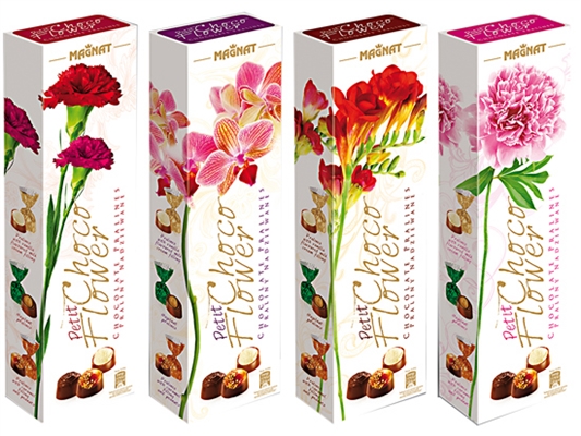 MAGNAT.מארז פרחוני במילוי מבחר שוקלד פרלינים 80 ג 241