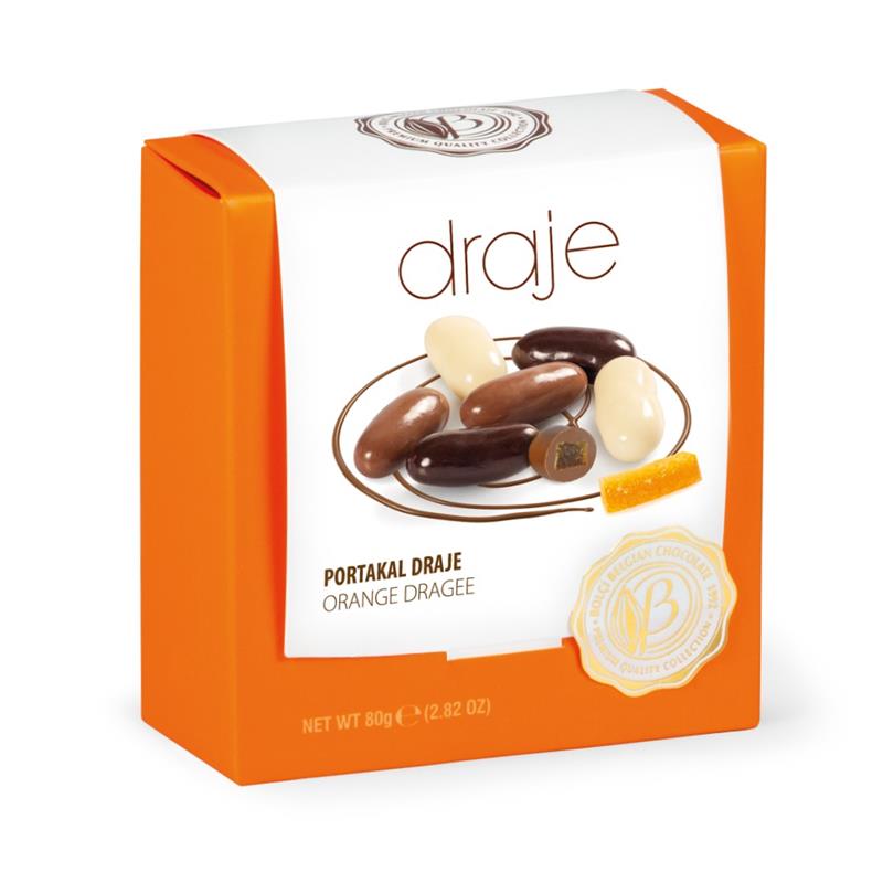 BOLCI.מארז דרג'ה מיקס שוקלד קליפות תפוז 80גרם 8\1