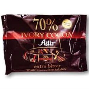 ASTIR שקית 250 גרם שוקולד 70% מריר 16\1