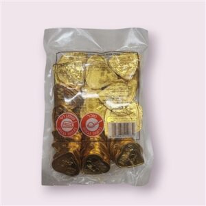 HEART.שוקלד לבבות צבע זהב בדץ פרווה 500ג 20\1