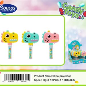 Candytoy.צעצוע דינזאור מצלמה עם סוכריות 8ג 12\12\1