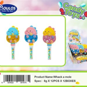 Candytoy.צעצוע "הכה בחפרפרת" צבעוני עם סוכריות 8ג12\12\1