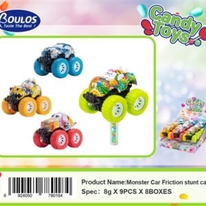 Candytoy.צעצוע מכונית מירוץ מגה מונסטר עם סוכריות  8ג 9\8\1