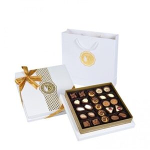 BOLCI.בונב מבחר שוקלד פרלינים בצבע לבן 215ג 12\1