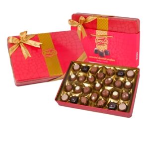 BOLCI.בונב שוקלד פרלינים מלבנית פח אדומה 250 ג 12\1