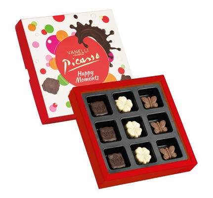 VANELLI.מארז מבחר שוקלד פרלינים 110ג בצבע אדום 121