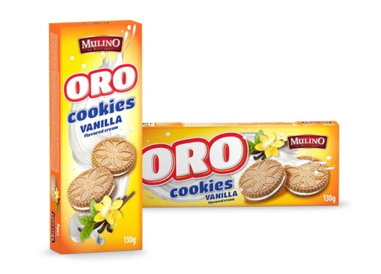 MULINO.עוגיות סנדוויץ קרם וניל דאפל 130ג 1/30