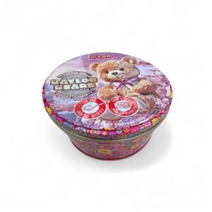 goodin.מארז ורוד פח דובי עם עוגיות בטעם חמאה ושוקלד  132ג 241