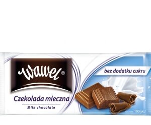 .WAWEL.שוקלד חלב 100ג ללא סוכר 18\4\1