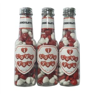 עדשים לבבות אדום לבן בקבוק מעוצב ליום האהבה 130 גרם 9\6\1