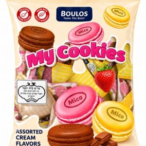 BOULOS.שקית מיני עוגיות סנדוויץ בטעם פירות 300ג 16\1