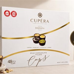 Chocovia.בונב במילוי מבחר פרליני כוסות שוקלד 408ג 6\1