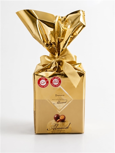 Chocovia.בונב פפיון מתנה בצבע זהב במילוי פרלינים 700ג 4\1