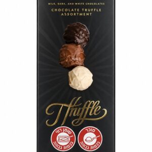 Chocovia.מארז מלבני שחור במילוי מבחר כדורי טרופיל 105ג 12\1