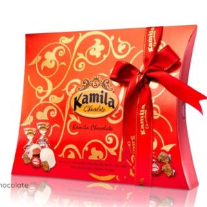 KAMILA.בונב פפיון אדום במילוי מבחר פרלינים 300ג 12\1