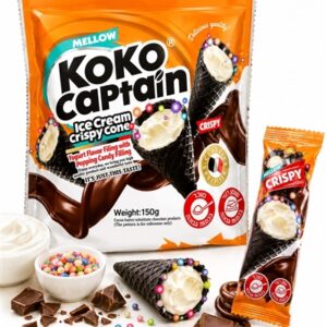 KOKO.גביע טילון וופל במילוי קרם יוגורט וסוכריות קופצות 150ג 24\1