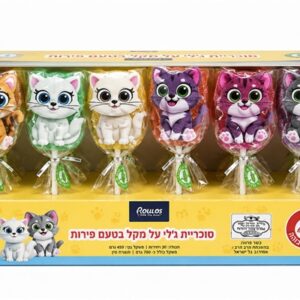 BOULOS.חתול סוכריות ג'לי על מקל בטעם פירות 13ג 30\20\1