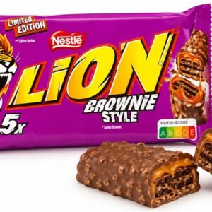 LION.חטיף שוקלד קראנץ קרמל בראוניז חמישייה 150ג 15\1